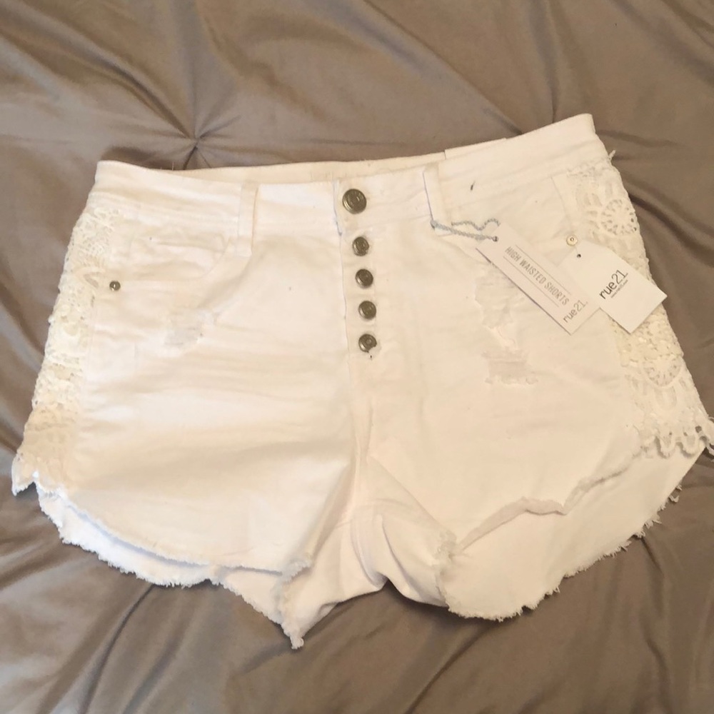 White jean shorts